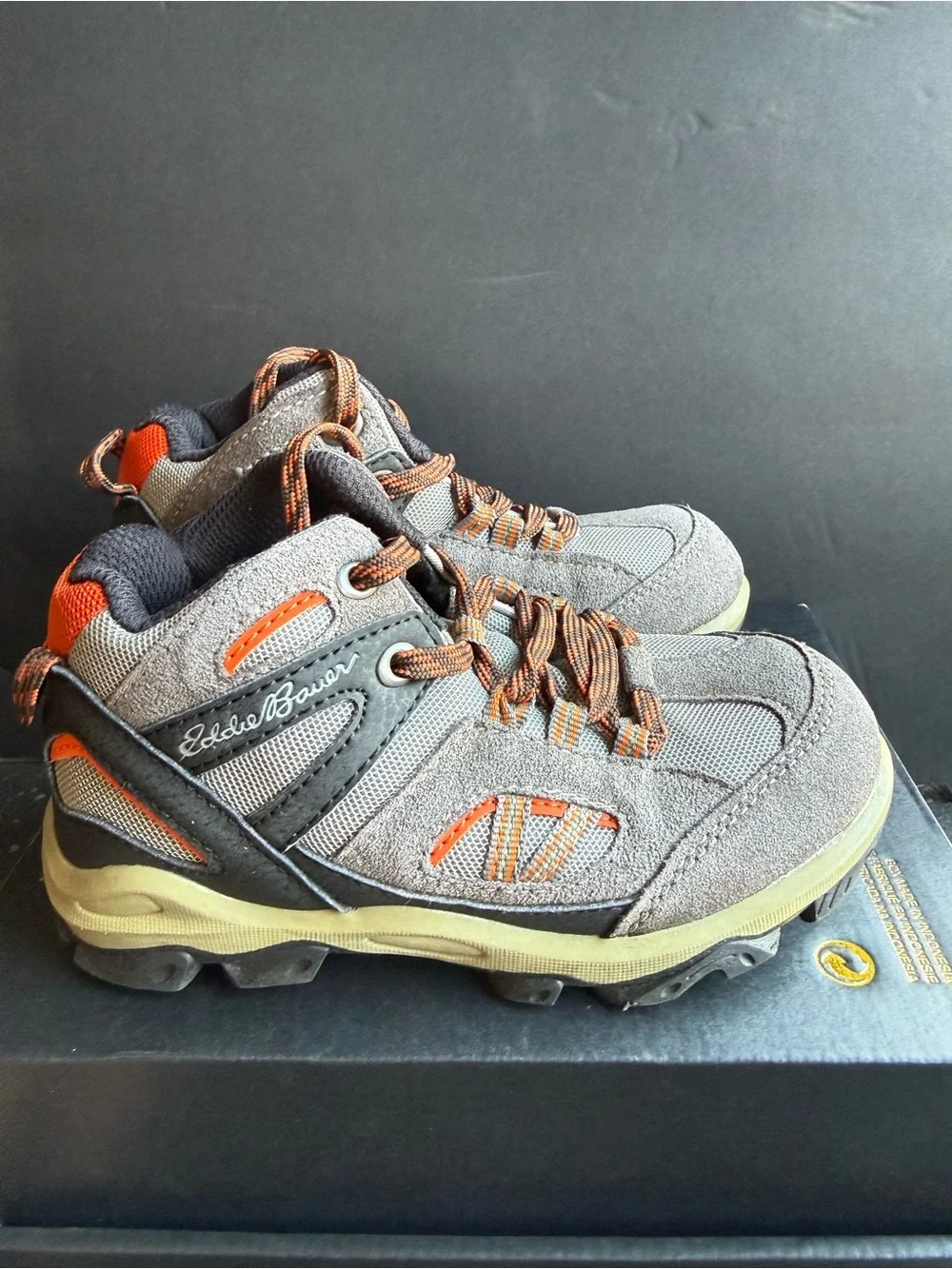 Eddie Bauer Gray and Orange Trail Hiking Shoes